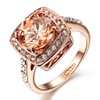 Yellow Shinning Cubic Zirconia Topaz Rings For Women 18K Rose