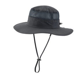 Home Prefer UPF50+ Kids Toddler Boys Sun Hat Wide Brim Fishing Hat Portable UV Protection Hat Boys Safari Bucket Hat Dark Grey 2-4T