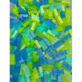 M4D 50 Building Blocks Transparent Neon 3001 Transparent Purple Blue Green Red Clamping Blocks City (Mixed Colours)