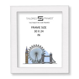Tailored Frames Seattle White 30 x 24cm Square Edge Single Picture Frame | Wall Hanging Type | Photo Frame Without Mount