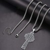 LOOVE Celtic Cross Necklace for Men Sterling Silver Viking Celtic