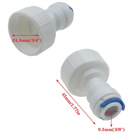 sunnates 4PCS Straight for NPT Thread Adapter Plastic RO Fittings 3/4" Female Thread to 3/8" OD Push to Connect Plastic RO Fittings RO Filter Adapter Water Purifier Accessories