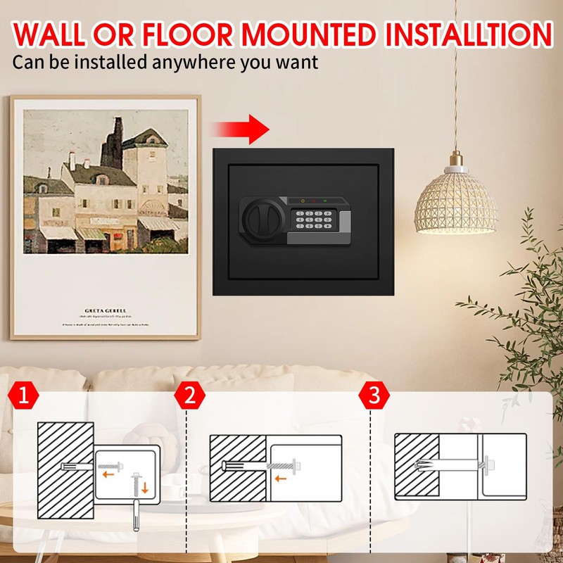 1.6 Cub Fire Proof Safe for Home Documents, Anti-Theft Digital