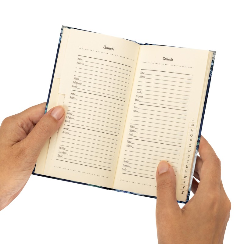 Telephone Address Book A-Z Index Hard Back Cover Slim