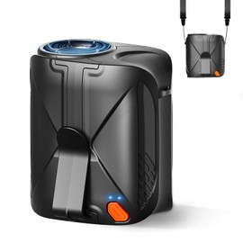 Huachuang Portable Waist Fan Clip-On Rechargeable: Belt Neck Personal Shirt Fan 6000mAh Battery Operated 6 Speeds & 31H Runtime for Outdoor Camping Travel Workout Jobsite Fishing (Black)