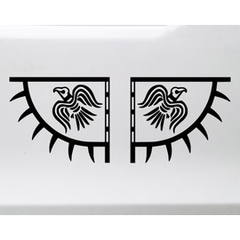 Minglewood Trading Viking Raven Flag Banners Vinyl Decal - Mirrored Pair Hugin Munin Norse Mythology - Die Cut Sticker