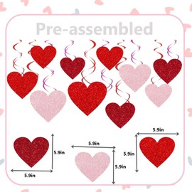 Glitter Will You Be My Girlfriend Banner Decorations,with Glitter Red Heart Swirls Hanging Decorations & Heart Balloons,for Proposal Valentines Day Romantic Decorations Special Night