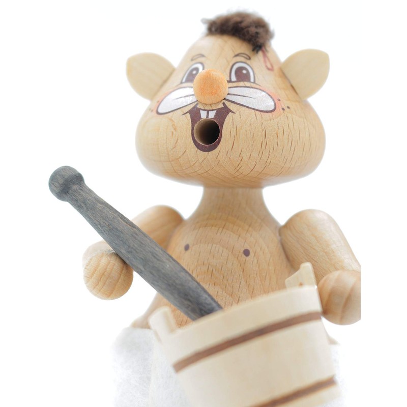 Kuhnert - Hamster Smoker Figurine Solid Wood Turned 13 cm