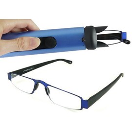 I-Mag Executive Slim Metal Reading Glasses with Slide Open Hard Case (1.50 Blue) by I-Mag Reading Glasses