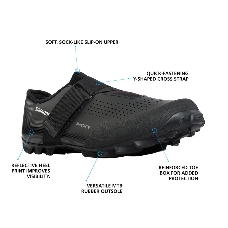 Shimano SH-MX100 Multi-Use Off-Road Cycling Shoe, Black, 8 Women/6 Men