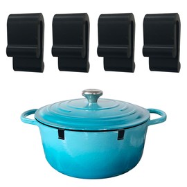 4pcs Dutch Oven Lid Protector Clips,Black Pot Lid Bumper Dutch Oven Protective Clip Non-Slip Pan Protectors Cookware Lid Protector