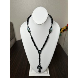 San Judas Tadeo Rosario Hecho Con Madera Nudos De Hilo Y Madera Cafe