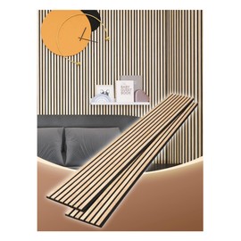 Kieacia Wood Slat Acoustic Panels for Wall and Ceiling | 3D Slat Wood Panels| Decorative Soundproof Paneling | Noise Reduction | 94.49"x 23.62" Each Box-Natural Oak