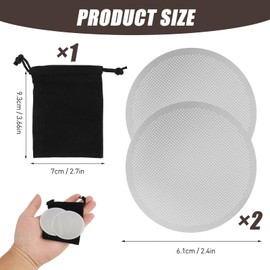 2 Pieces Metal Coffee Filters Compatible with AeroPress and Ultra-fine Makers Ultra-Fine Mesh Metal Disc Filters, Enhanced Coffee Flavor, Eco-Friendly Alternative to Paper Filters, for Home and Cafe