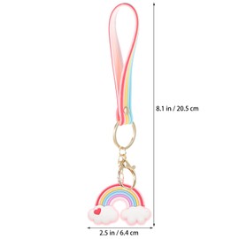 PACKOVE 2 Pcs Rainbow Keychain Key Rings Rainbow Keyrings Pendant Adorable Rainbow Key Ring Lovers Cartoon