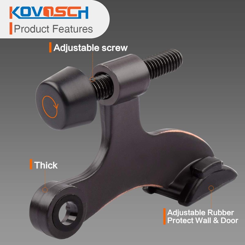 KOVOSCH 2 Pack Hinge Pin Door Stopper Oil Rubbed Bronze