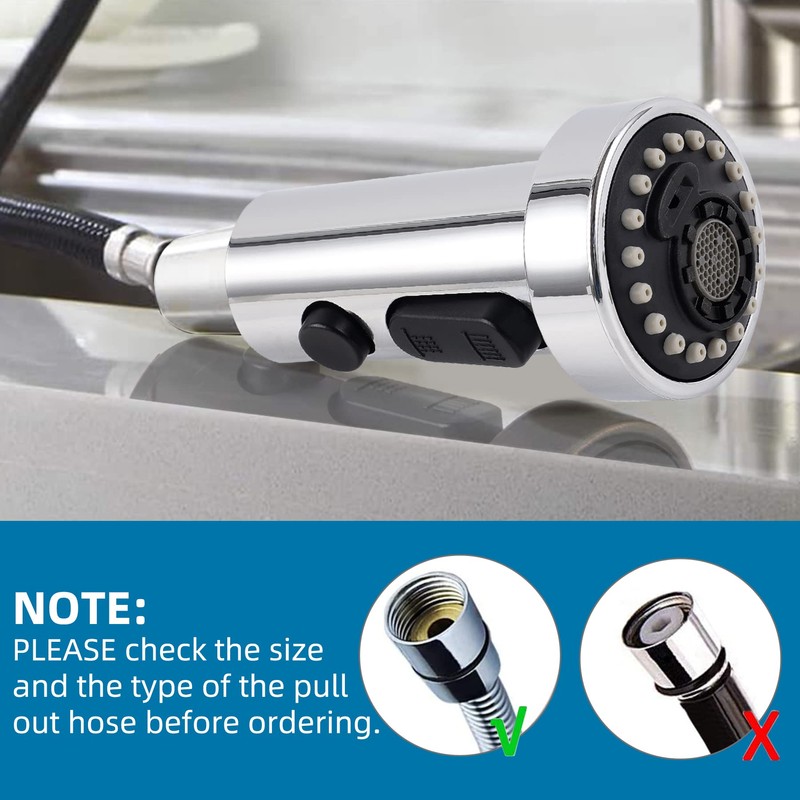 3 Modes Tap Attachment Pull Out Shower Head Kitchen Tap