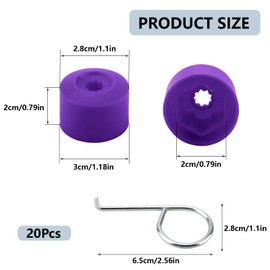 20Pcs Car Wheel Lug Nut Covers,17mm Tire Bolt Caps with Removal Tool,Lug Nut Cover Compatible with VW Jetta Beetle Passat Golf GTI CC,Replaces for 1K0 601 173,6X0 012 243 (Purple)