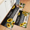 2 Pcs Kitchen Rugs Set Washable Kitchen Mats for Floor, Home, Sink, Bathroom Cushioned Non Slip Sunflower Kitchen Rug Runner Standing Mat （Grateful