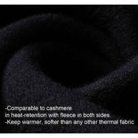 Men's Long Johns Thermal Winter Fleece Lined Cotton Top Bottom Base Layer Underwear 2 Pcs Set (Black, Large)