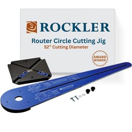 Rockler Ellipse Router Circle Cutting Jig – Easy to Use Circle Routing jig - Plunge Router Jigs for Wood Working – Jigsaw Guide for Cutting with Guide Arm, Dovetail Keys, and More