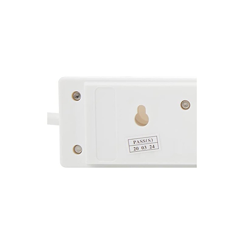 PRO ELEC 4 Gang Extension Lead with Neon 1m, White