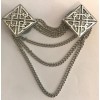 silver lady inc Square Celtic cloak clasp with chain in