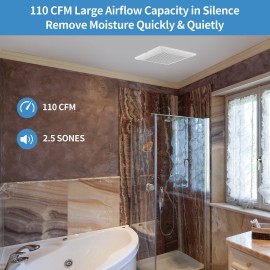 JOEAONZ Bathroom Fan 110 CFM Energy-Saving Household Bath Vent Extractor Very Quiet