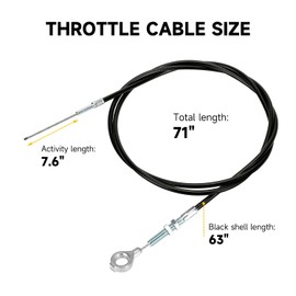 HIAORS 71 inch Throttle Cable for Go Kart Predator 212cc 196cc GX160 GX200 6.5hp Manco 8252-1390 ASW Kandi Yerf Dog Go Cart Parts with Throttle Pedal Brake and Return Spring Cable Stops