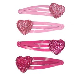 Set of 4 Glitter Hearts Hair Clips