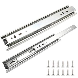 Dijedev 10 Inch Full Extension Ball Bearing Drawer Slides, 1 Pair Side Mount Drawer Rails for Dresser, Cabinet, Kitchen (Silver)