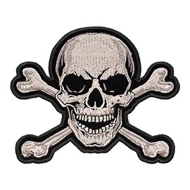Tan Skull & Crossbones Patch, Small Size
