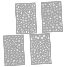 Beavorty 4sheet Christmas Nail Stickers Snowflake Nail Decals Easy to Use Holiday Art for Parties Events Creative Manicure Decoration for All Styles