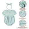 MAMIMAKA 3 Pack Newborn Baby Girl Clothes Cotton Bubble Romper