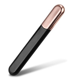 Lima de uñas de cristal prémium con funda, Crystal Diamond Salon Best Beauty Nail Limas para uñas naturales y acrílicas, ideal como regalo de Navidad para hombre y mujer, Negro Flame-Gold