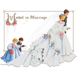 ROSTITCH - Kits de punto de cruz preimpresos para principiantes, adultos, punto de cruz de aguja, kits de bordado de agujas, bendiciones de boda, arte, boda, como GIF, 32 x 25 pulgadas (2 flores para