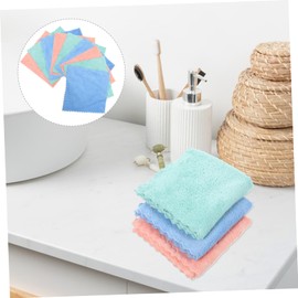 NOLITOY 10pcs Coral Velvet Makeup Remover Cleansing Makeup Remover Pads Fiber Cleaning Rag Washcloth Cloths Soft Absorbent Quick Drying Handkerchief Makeup Towels Makeup Remover Towels