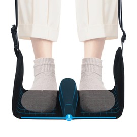 Airplane Foot Hammock, Foot Hammock for Airplane Travel Accessories with Ergonomic Removable Foot Divider Design, Airplane Foot Rest, Premium Comfortable Memory Foam & Hardboard for No Feet Clashing