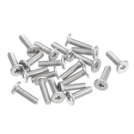 sourcing map M3-0.5 x 10mm 20Pcs Flat Round Head Screws 304 Stainless Steel Phillips Drive Machine Screws Hardware Fastener for Furniture Connection