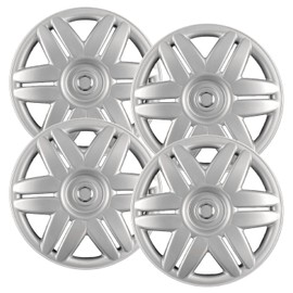 Hubcaps.com - Premium Quality 15 inch Silver Hubcaps fits 2000 and 2001 Toyota Camry, Heavy Duty Solid Clip Construction (Set of 4) (61104AMS-4)