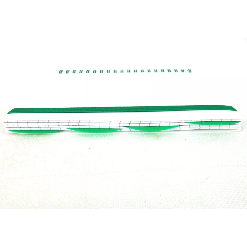 Sweda Wire Bound Notebook w/4 Dividers, White w/Green Accent, Elastic