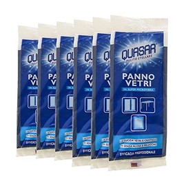 Quasar Super Microfibre Window Cloth, 1 Pack of 6 Wipes (Total 6 Wipes)