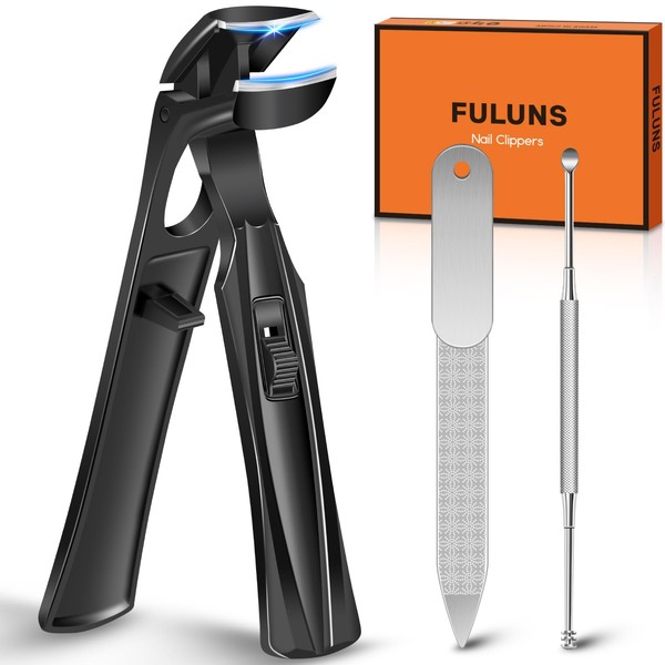 FULUNS Nail Clippers for Thick Nails for Seniors Large Angled