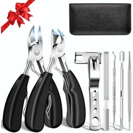 Kit De Cortauñas para Pies, Acero Inoxidable Alicates para Uñas de Pie, Set Profesional de Corta Uñas Hombre 7 Piezas, Cortaúñas Giratorio de 360°, para Uñas Gruesas y Encarnadas