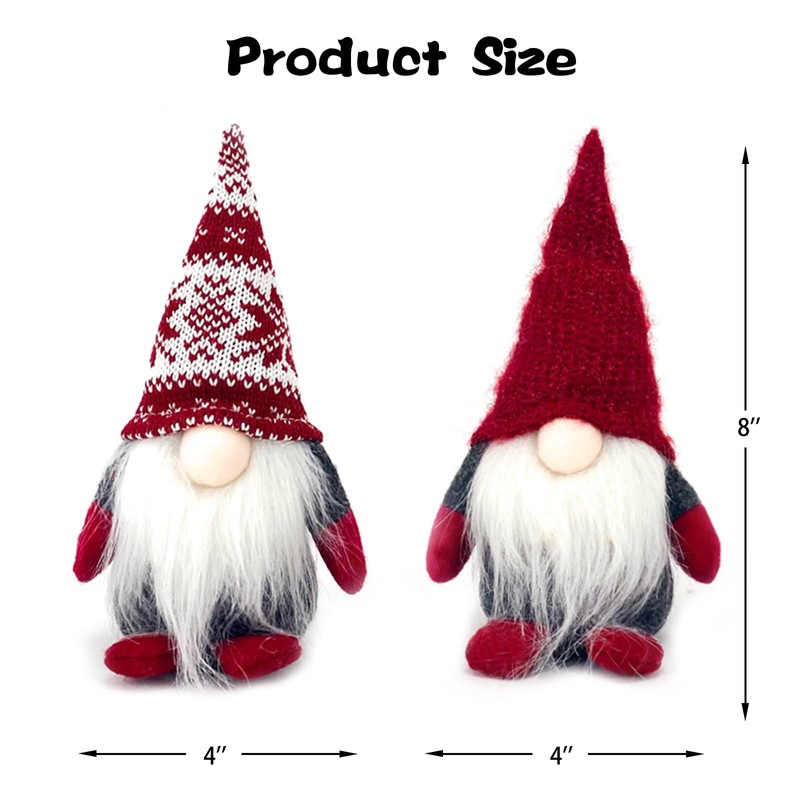 DUJSRZL Christmas Gnomes Knitted Plush Santa Claus Handmade Table Decorations