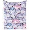 CaomeiWu Hippo Throw Blanket, 80" x 60" Flannel Cute Hippos