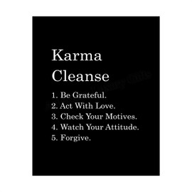 "Karma Cleanse-Check Your Motives" Spiritual Quotes Wall Art- 8 x 10" Modern Typographic Wall Print-Ready to Frame. Inspirational Life Quotes for Home-Studio-Office Decor. Makes a Perfect Zen Gift!