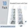 Mr. Pen- Kneaded Erasers, 10 Pack with Clear Cases, Grey,