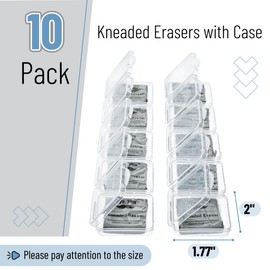 Mr. Pen- Kneaded Erasers, 10 Pack with Clear Cases, Grey, Kneaded Erasers for Artists