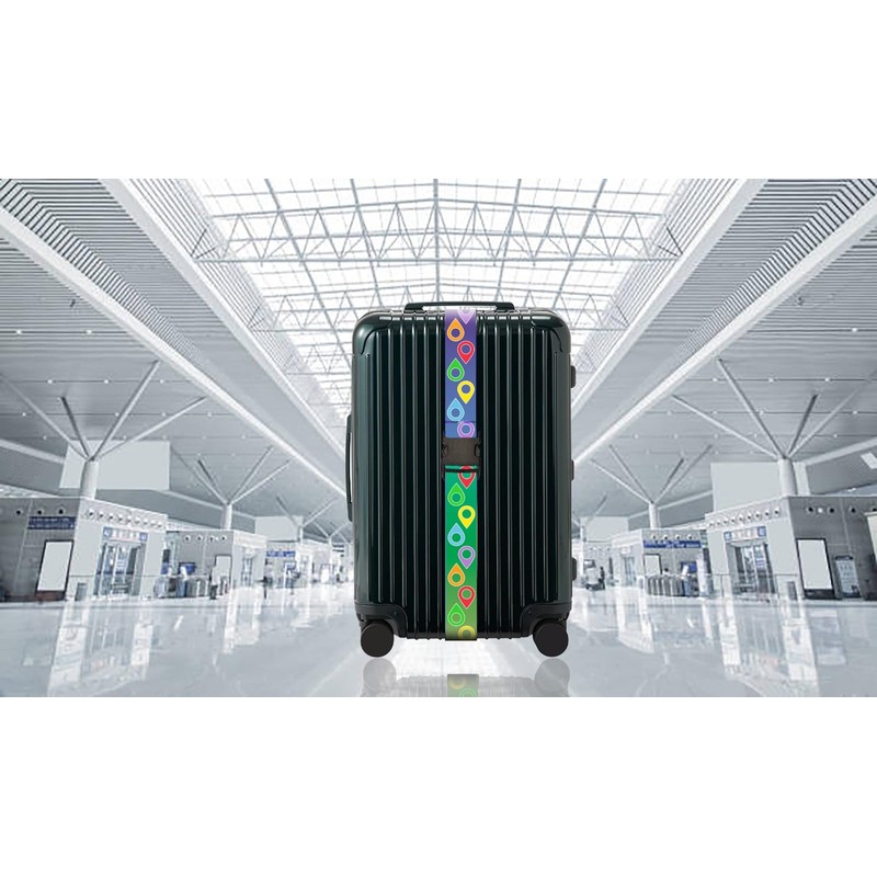 Luggage Strap Suitcase Belt Travel Bag Accessories (Lively Locations-2pack)